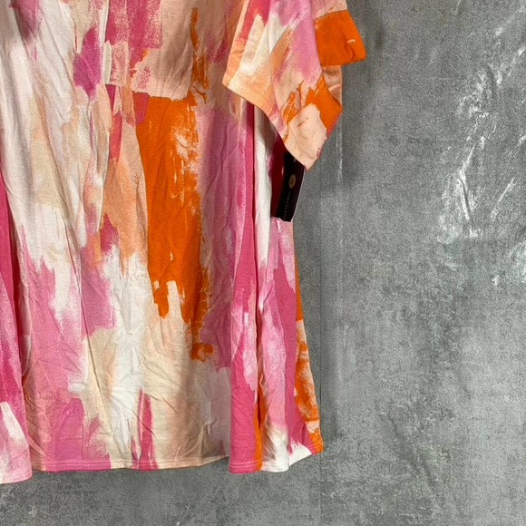 JM Collection Women's Pink Gen Combo Square-Neck Cold-Shoulder Top SZ M - Picture 7 of 11